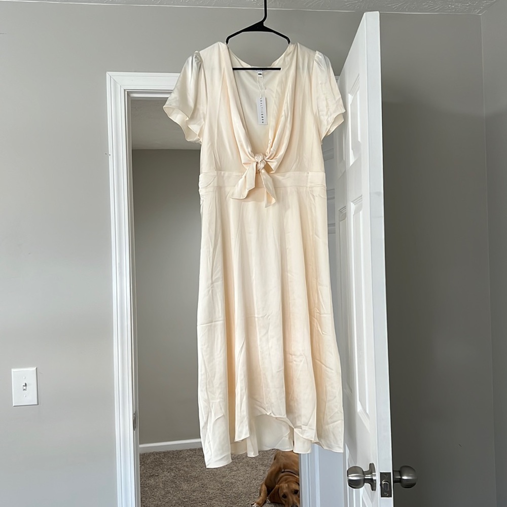 Cream silky dress